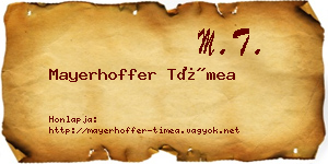 Mayerhoffer Tímea névjegykártya
